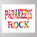 Parakeets Rock Print