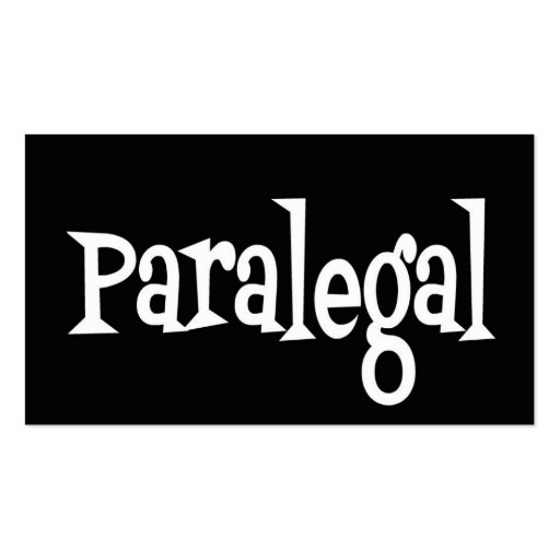 Paralegal Black and White Business Card (front side)