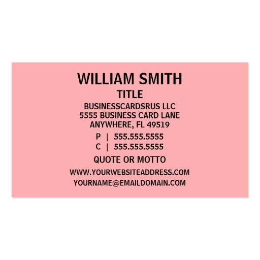 Paralegal Peach Damask Business Card (back side)