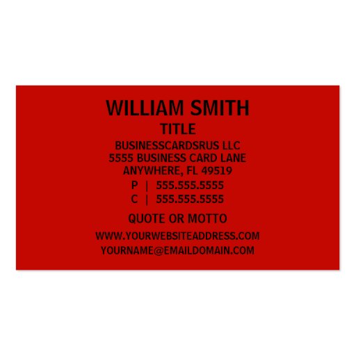 Paralegal Red Business Card (back side)