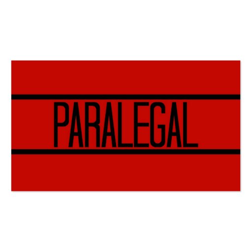 Paralegal Red Business Card (front side)