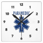 Paramedic Blue Star of Life Square Wallclocks