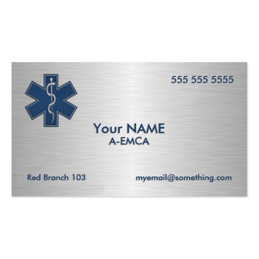 Paramedic EMT EMS Deluxe Business Card Template (front side)