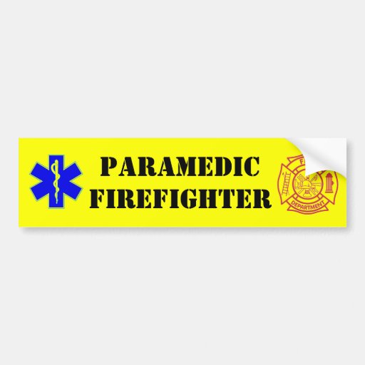 PARAMEDICFIREFIGHTER bumper sticker Zazzle