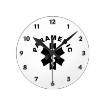 Paramedic Logo Theme Round Clock