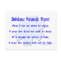 Paramedic Prayer Cards postcards