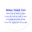 Paramedic Prayer Stickers