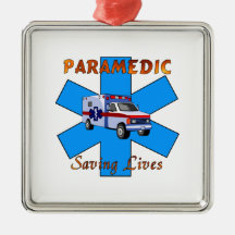Paramedic Saving Lives Christmas Ornaments
