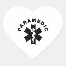 Paramedic Theme Heart Sticker
