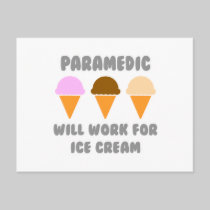 Paramedic ... Will Work For Ice Cream Postcards