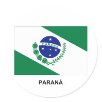 Paraná, Brazil Flag Round Sticker