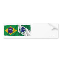Paraná &  Brazil Waving Flags Bumper Sticker