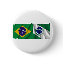 Paraná &  Brazil Waving Flags Pinback Button