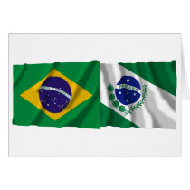 Paraná &  Brazil Waving Flags Card