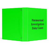 Paranormal Investigation Data/Cases binders