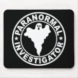 Paranormal Investigator Logo Ghost Hunting Mousepads