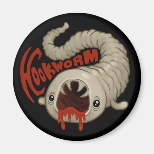 PARASITES: Hookworm (Necator) Fridge Magnet