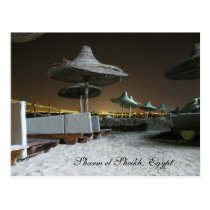 Parasols at Night in Sharm el Sheikh, Egypt postcards