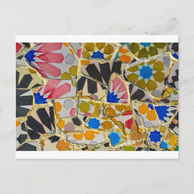 Parc Guell Ceramic Tiles In Barcelona Spain Postcard Zazzle