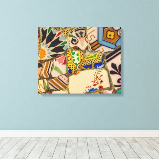 Parc Guell Tiles In Barcelona Spain Canvas Print Zazzle