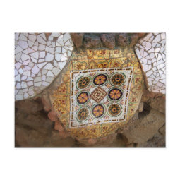 Parc Guell Yellow Mosaic postcard