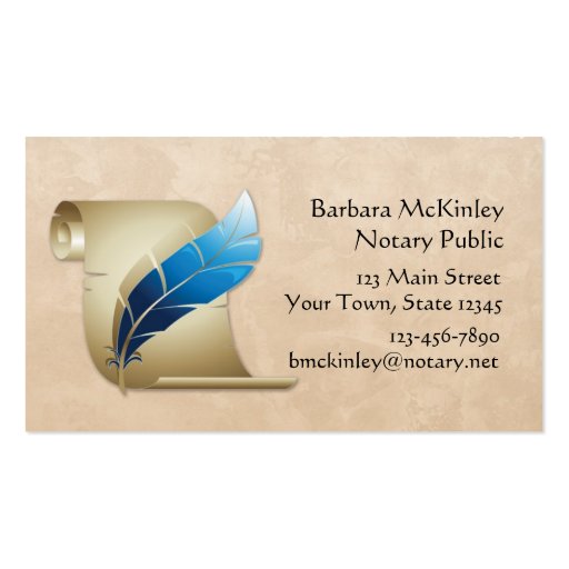 Parchment and Quill Business Card (front side)