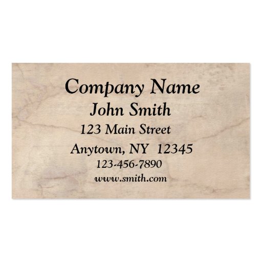 Parchment Business Card (front side)