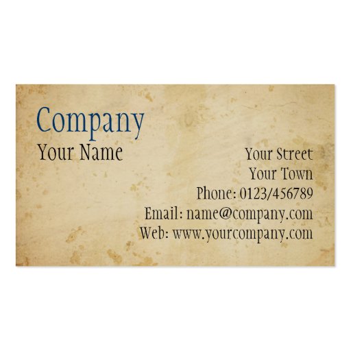 Parchment Business Card Template (front side)