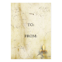 Parchment Fleur-de-Lys business cards