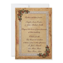 Parchment, Lace and Flowers Custom Invitation
