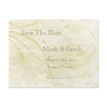Parchment Leafy Flourish Save The Date Postcard