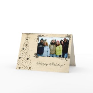 Parchment Merry Christmas Card With Your Photo card