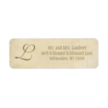 Parchment Monogram Customizable Return Address Labels