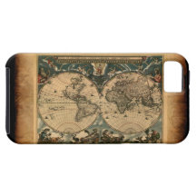 Parchment Old Style World Map iPhone 5 Case