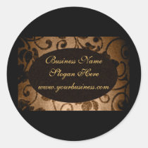 Parchment Oval Custom Business Seal Round Sticker