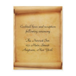 Parchment Scroll Reception Card Custom Invites