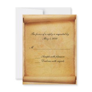 Parchment Scroll Response Card invitation