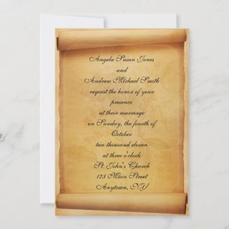 Parchment Scroll Wedding Invitation invitation