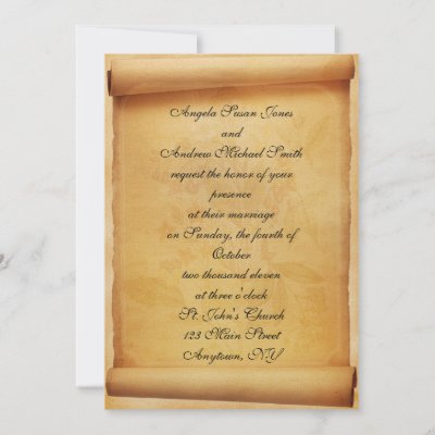 Scroll Invitations Wedding on Parchment Scroll Wedding Invitation From Zazzle Com