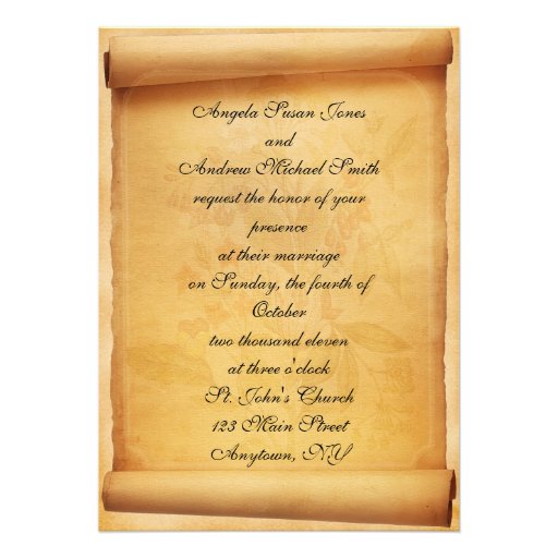 Parchment Scroll Wedding Invitation