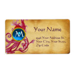 PARCHMENT SWIRL GEM MONOGRAM CUSTOM SHIPPING LABEL
