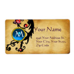 PARCHMENT SWIRL GEM MONOGRAM CUSTOM SHIPPING LABELS