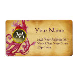 PARCHMENT SWIRL GEM MONOGRAM CUSTOM SHIPPING LABELS