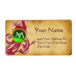 PARCHMENT SWIRL GEM MONOGRAM SHIPPING LABELS