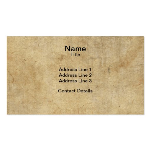 Parchment Texture Business Cards (front side)
