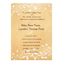 Parchment White Vine Wedding Invitation