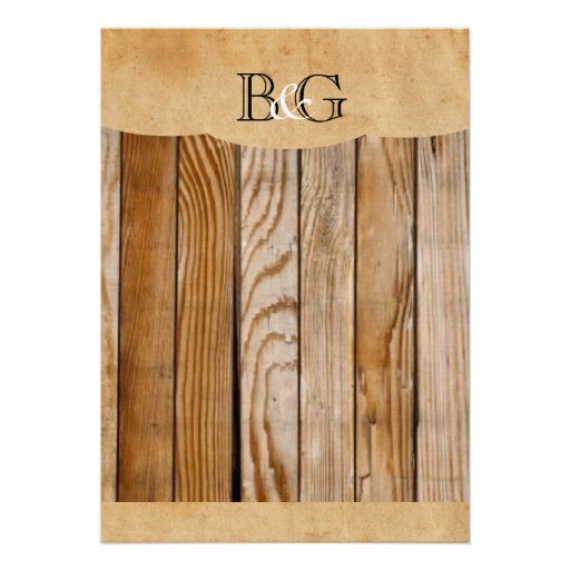 Parchment Wood Rustic Country Wedding Invitation
