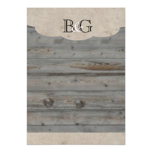 Parchment Wood Rustic Country Wedding Invitation
