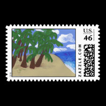 Pardise Beach Postage stamp