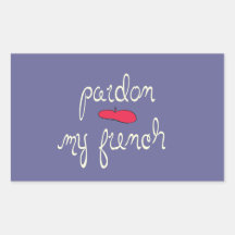 Pardon mi francés con la boina pegatina